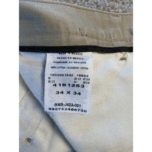 Lee Men's 34x34 Regular Fit Cotton Straight Leg Pants Tan/Khaki E215 - Picture 5 of 12